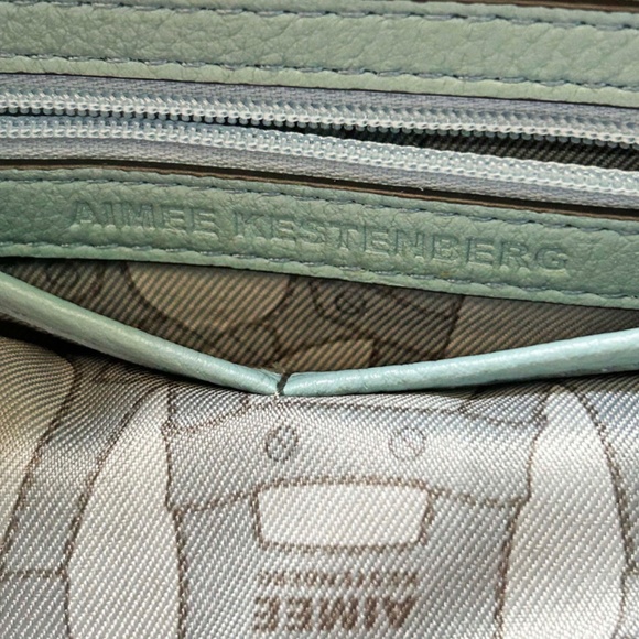 CROSSBODY, AIMEE KESTENBERG SARATOGA LEATHER, SKY BLUE, TOP ZIPPER, SHOULDER - Picture 13 of 14